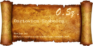 Osztovics Szabolcs névjegykártya
