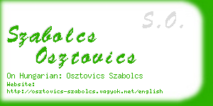 szabolcs osztovics business card